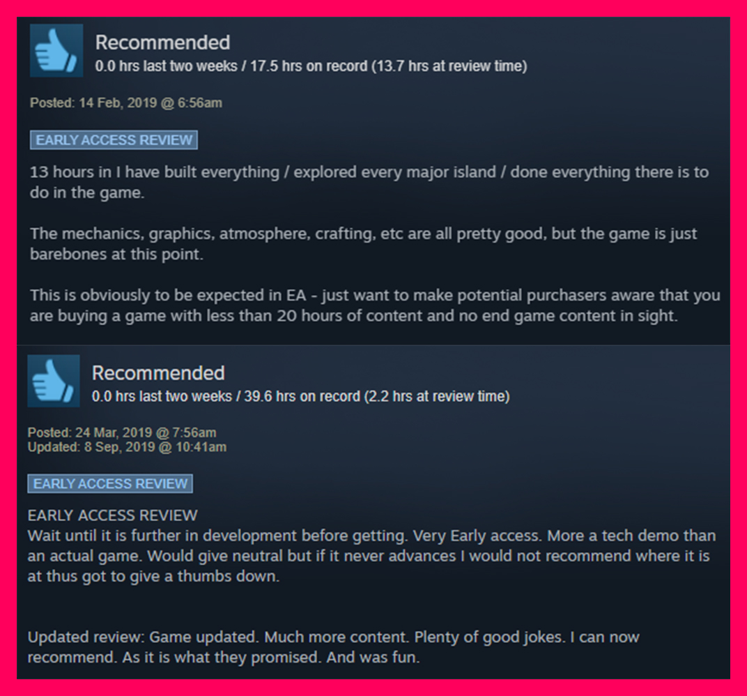 how to positively review a game on steam