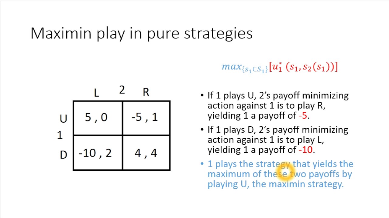minimax strategy game theory