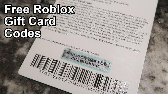 roblox gift card codes