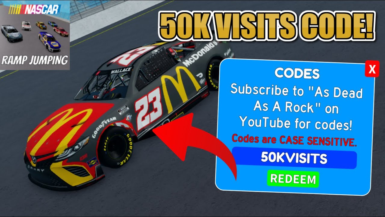 nascar game codes roblox