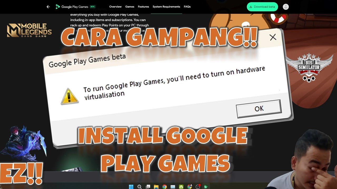 google play games pc hardware virtualization