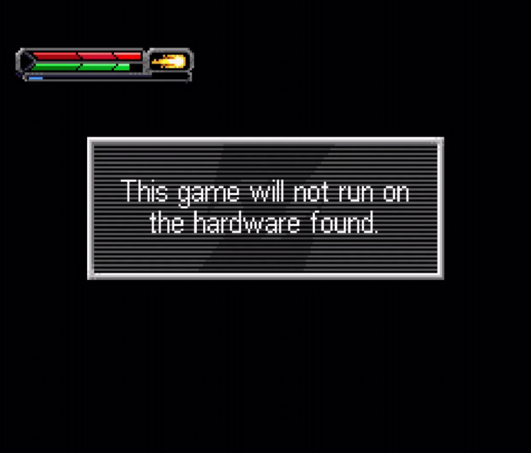 the game will not run on this hardware