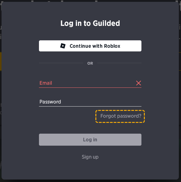 how to log in to guilded without roblox
