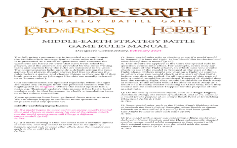 middleearth strategy battle game rules