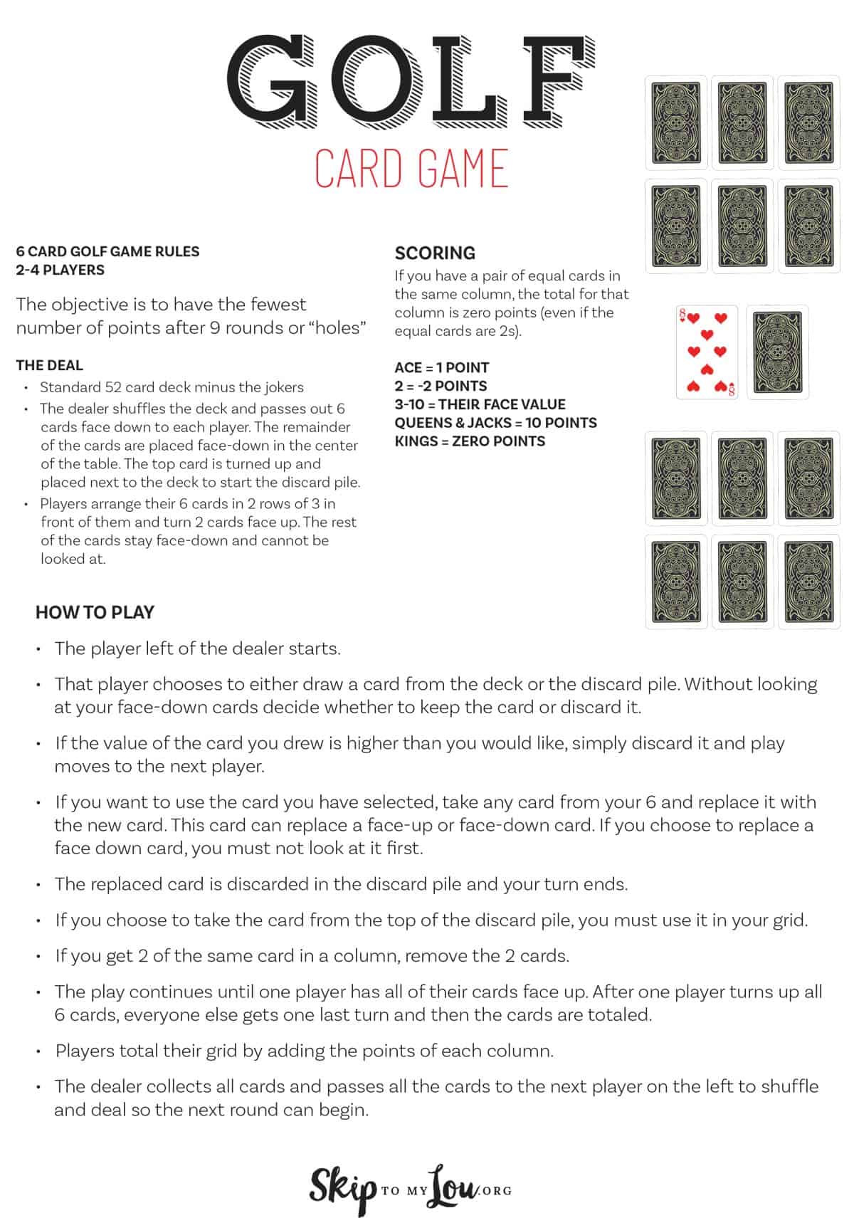 card game golf strategy