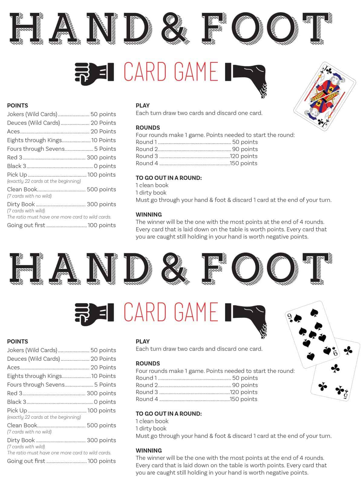 hand and foot card game strategy