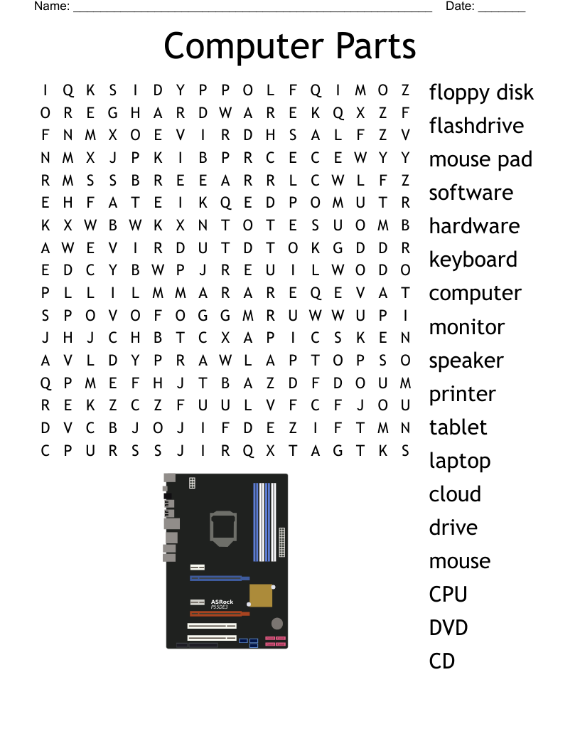 computer hardware words game