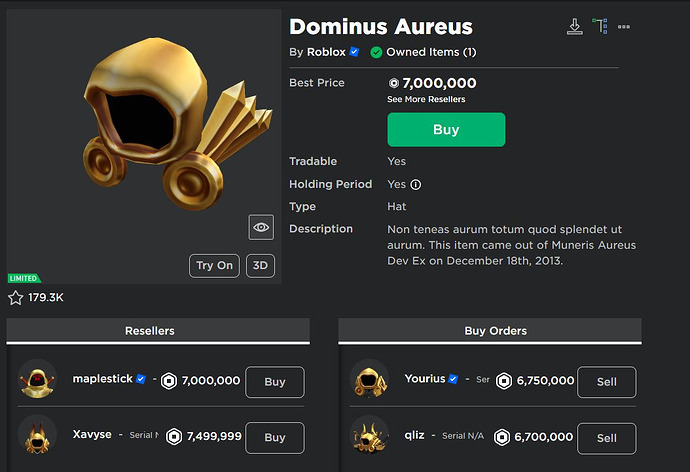 roblox limiteds for sale