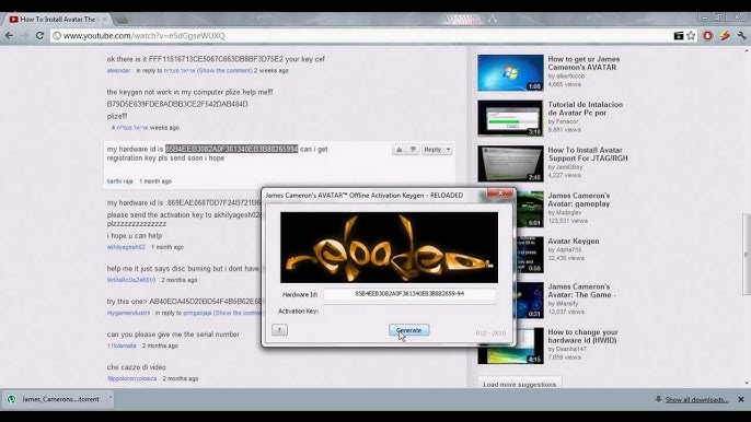 avatar the game pc hardware id