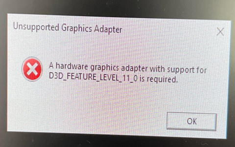 game blocked from graphics hardware