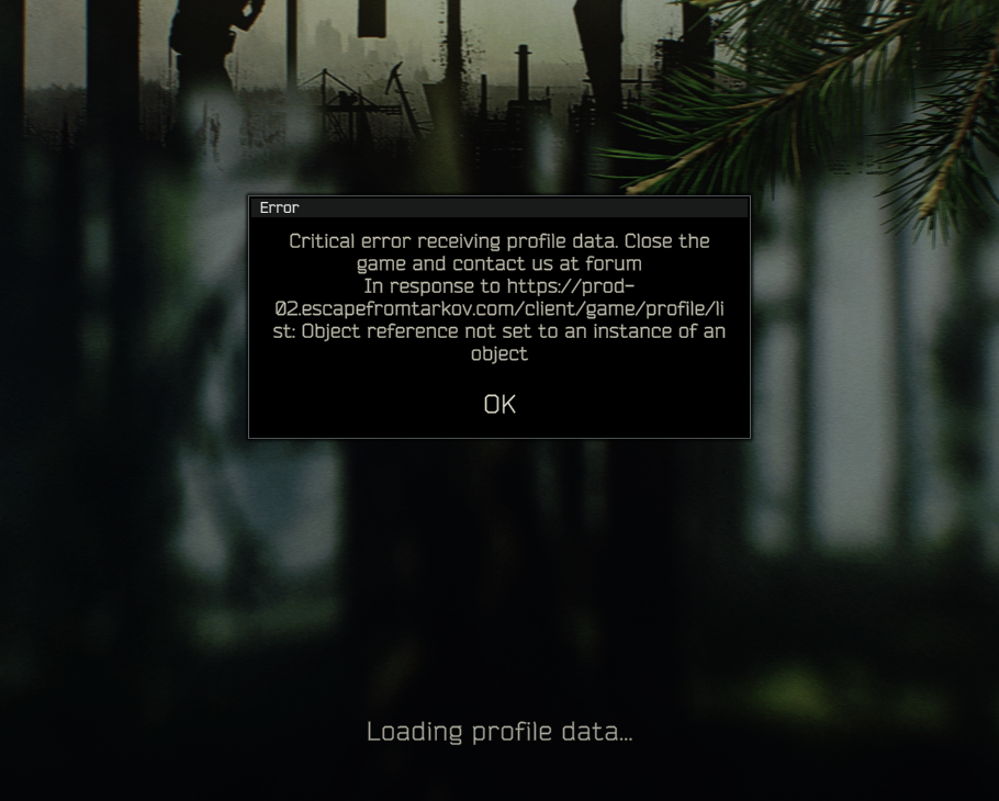 escape from tarkov error receiving game session data new hardware