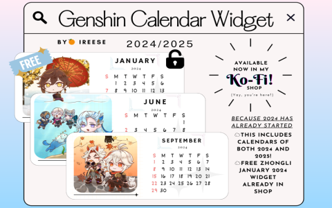 genshin impact calendar 2024