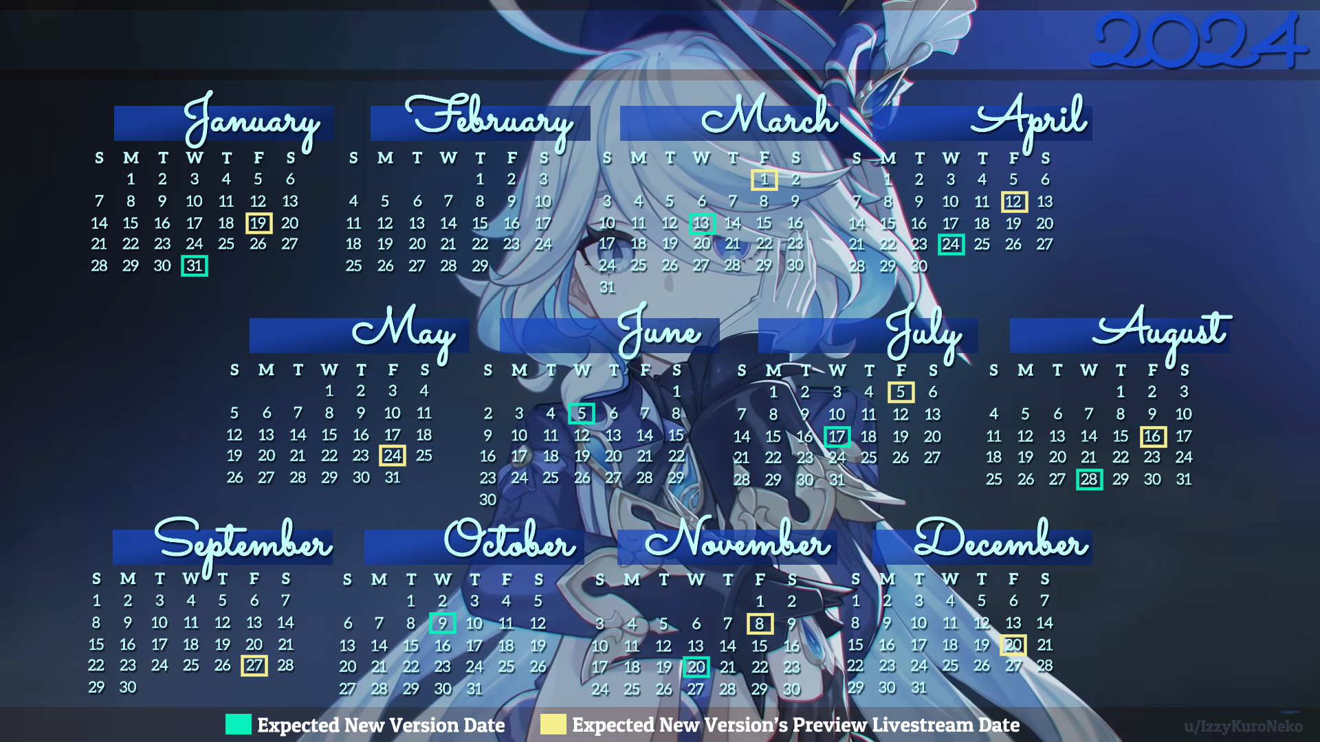 genshin impact calendar 2024