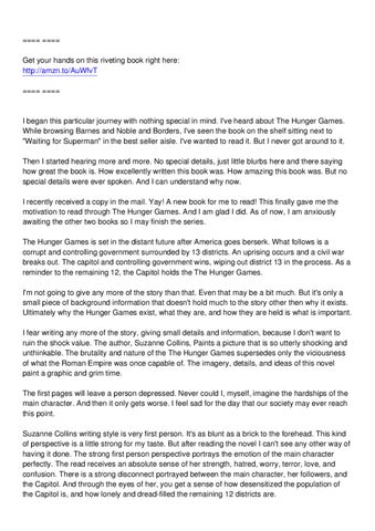 book review on the hunger games
